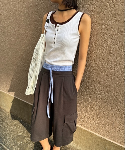 AIC.(エーアイシー)の「スウェットハーフカーゴパンツ(スウェットパンツ・レディース・ライトグレー/チャコールグレー・FREE)」の12枚目の写真
