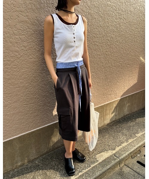 AIC.(エーアイシー)の「スウェットハーフカーゴパンツ(スウェットパンツ・レディース・ライトグレー/チャコールグレー・FREE)」の14枚目の写真