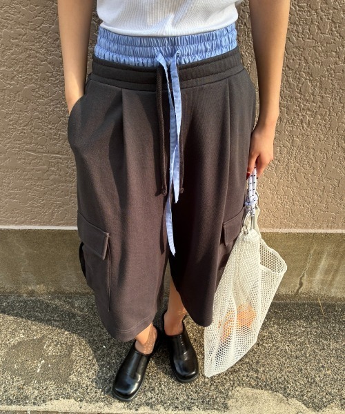 AIC.(エーアイシー)の「スウェットハーフカーゴパンツ(スウェットパンツ・レディース・ライトグレー/チャコールグレー・FREE)」の8枚目の写真