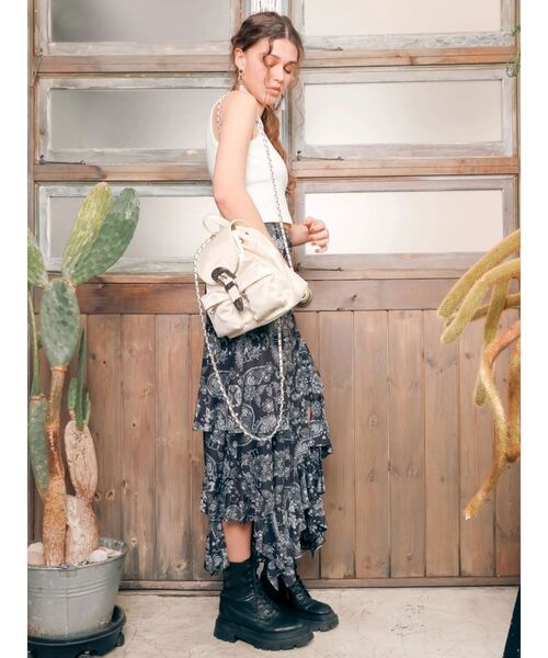 EVRIS（エヴリス）の「2WAYナップサック（バックパック/リュック・レディース・ブラック/ホワイト・FREE）」の4枚目の写真