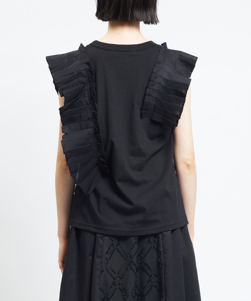 gomme（ゴム）の「チューリップフリルＴ（Tシャツ/カットソー・レディース・ブラック/ホワイト・MEDIUM）」の11枚目の写真