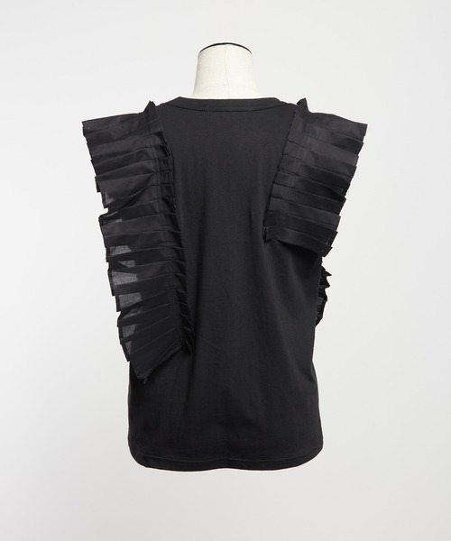 gomme（ゴム）の「チューリップフリルＴ（Tシャツ/カットソー・レディース・ブラック/ホワイト・MEDIUM）」の14枚目の写真