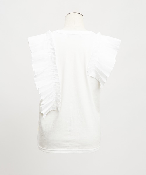 gomme（ゴム）の「チューリップフリルＴ（Tシャツ/カットソー・レディース・ブラック/ホワイト・MEDIUM）」の21枚目の写真