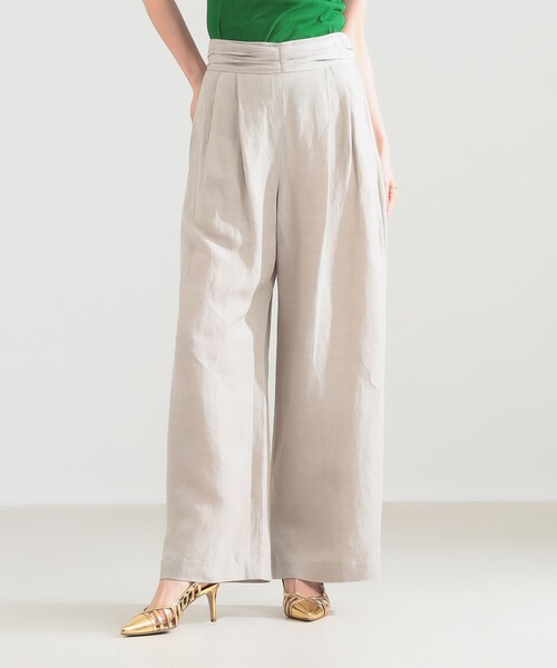 Demi-Luxe BEAMS(デミルクス ビームス)の「AK+1 / リネン ダブルタック パンツ(その他パンツ・レディース・ブラック/ベージュ・36/38)」の22枚目の写真