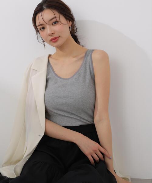 PROPORTION BODY DRESSING(プロポーションボディドレッシング)の「チュールトリムタンクトップ / 1216160405(タンクトップ・レディース・ブラック/グレー系その他/ホワイト系その他・FREE)」の14枚目の写真