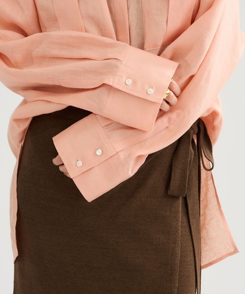 Chaos（カオス）の「Chaos(カオス)/ミュラリネンシャツ（シャツ/ブラウス・レディース・ダークブラウン/コーラル・FREE）」の16枚目の写真