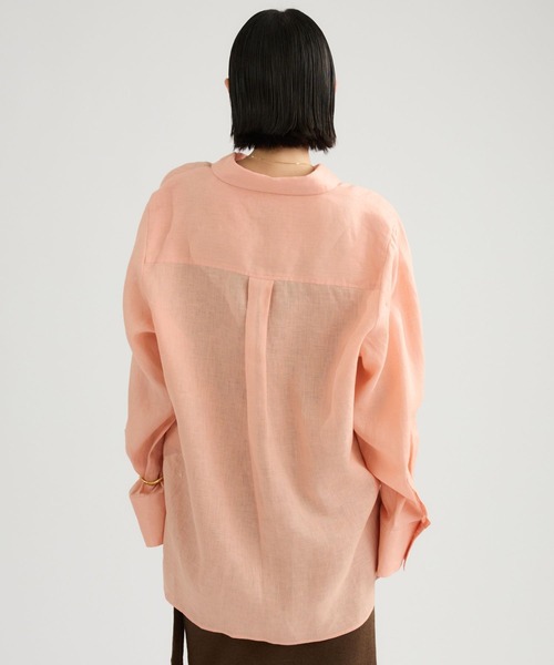 Chaos（カオス）の「Chaos(カオス)/ミュラリネンシャツ（シャツ/ブラウス・レディース・ダークブラウン/コーラル・FREE）」の11枚目の写真