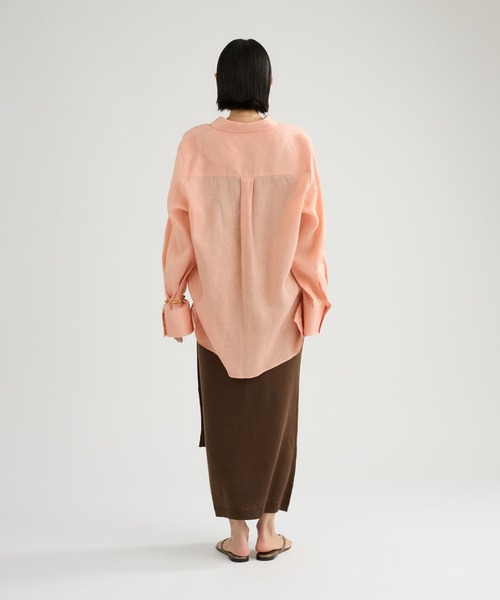 Chaos（カオス）の「Chaos(カオス)/ミュラリネンシャツ（シャツ/ブラウス・レディース・ダークブラウン/コーラル・FREE）」の14枚目の写真