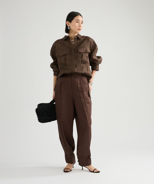 Chaos（カオス）の「Chaos(カオス)/ミュラリネンシャツ（シャツ/ブラウス・レディース・ダークブラウン/コーラル・FREE）」の6枚目の写真