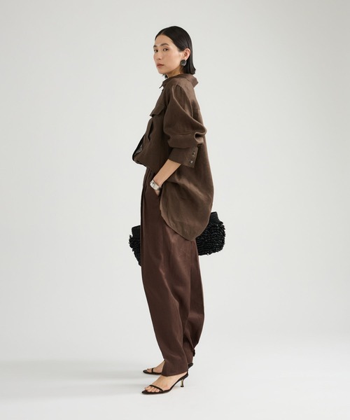 Chaos（カオス）の「Chaos(カオス)/ミュラリネンシャツ（シャツ/ブラウス・レディース・ダークブラウン/コーラル・FREE）」の7枚目の写真