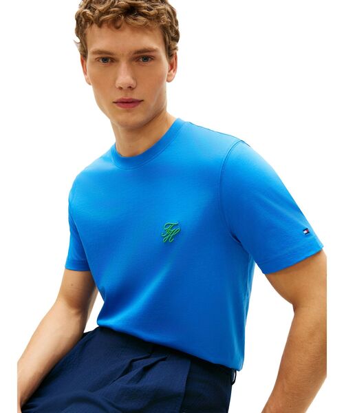 TOMMY HILFIGER(トミーヒルフィガー)の「スクリプトモノグラムスイムショップTシャツ(Tシャツ/カットソー・メンズ・ブルー/オレンジ/ネイビー/ホワイト/グリーン・MEDIUM/LARGE/X-LARGE/SMALL)」の19枚目の写真