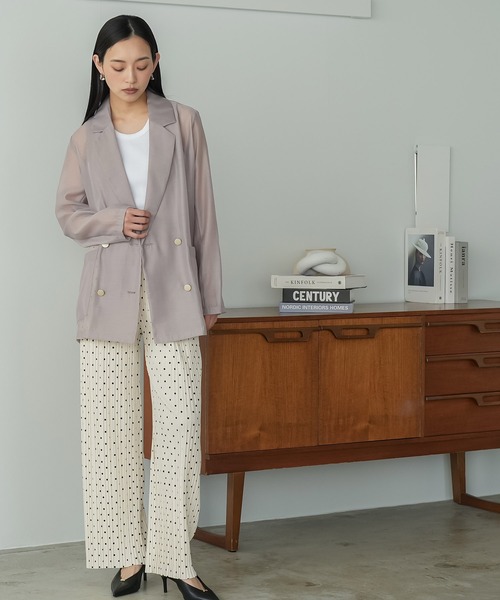 mili an deni（ミリアンデニ）の「ドットセルフカットプリーツパンツ（その他パンツ・レディース・ホワイト×ブラック/ブラック×ホワイト・M）」の7枚目の写真