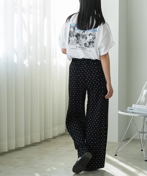 mili an deni（ミリアンデニ）の「ドットセルフカットプリーツパンツ（その他パンツ・レディース・ホワイト×ブラック/ブラック×ホワイト・M）」の9枚目の写真