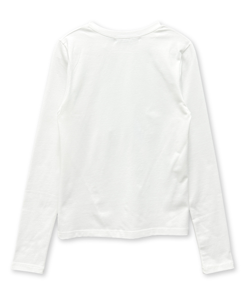 DAMISH(ダミシュ)の「ヴィンテージクロスアシンメトリーボタンロングスリーブ_アイボリー(Tシャツ/カットソー・レディース・アイボリー・FREE)」の3枚目の写真