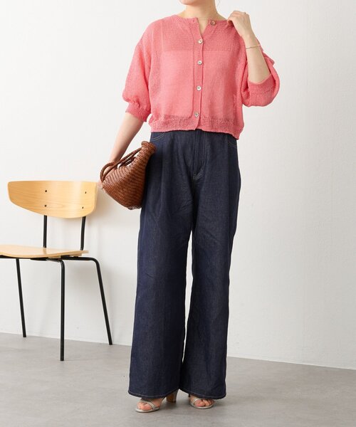 BEARDSLEY（ビアズリー）の「ペーパーヤーン前後ニット（ニット/セーター・レディース・ブルー/ピンク・FREE）」の21枚目の写真