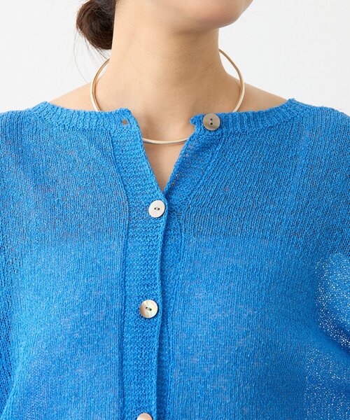 BEARDSLEY（ビアズリー）の「ペーパーヤーン前後ニット（ニット/セーター・レディース・ブルー/ピンク・FREE）」の6枚目の写真