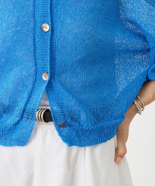 BEARDSLEY（ビアズリー）の「ペーパーヤーン前後ニット（ニット/セーター・レディース・ブルー/ピンク・FREE）」の5枚目の写真