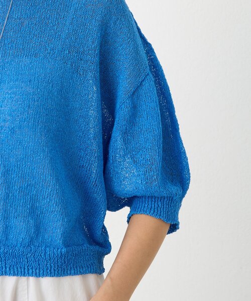 BEARDSLEY（ビアズリー）の「ペーパーヤーン前後ニット（ニット/セーター・レディース・ブルー/ピンク・FREE）」の3枚目の写真