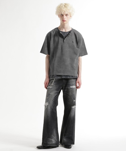 HARE(ハレ)の「ピグメントロゴヘンリーカット(HARE)(Tシャツ/カットソー・メンズ・ブルー/ブラック/グレー/レッド/ホワイト・SMALL/MEDIUM/X-SMALL)」の14枚目の写真