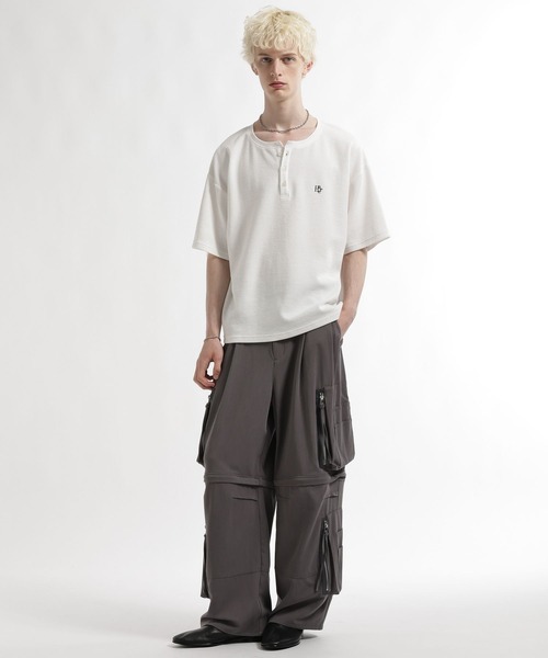 HARE(ハレ)の「ピグメントロゴヘンリーカット(HARE)(Tシャツ/カットソー・メンズ・ブルー/ブラック/グレー/レッド/ホワイト・SMALL/MEDIUM/X-SMALL)」の9枚目の写真