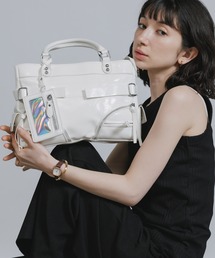 2-Way Faux Leather Shoulder Bag with Card Pockets / カードポケット付き 2WAY フェイクレザー ショルダーバッグ 秋 秋服 2026年秋冬