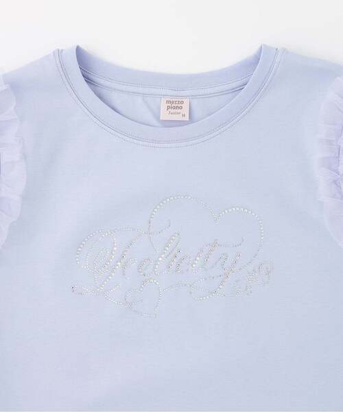 mezzo piano Junior（メゾピアノジュニア）の「【人気商品再入荷】【直営店で取り扱い無し】袖チュールフリル半袖Tシャツ（Tシャツ/カットソー・キッズ・ラベンダー/ライトピンク/オフホワイト・L:160cm/S:140cm/M:150cm）」の5枚目の写真