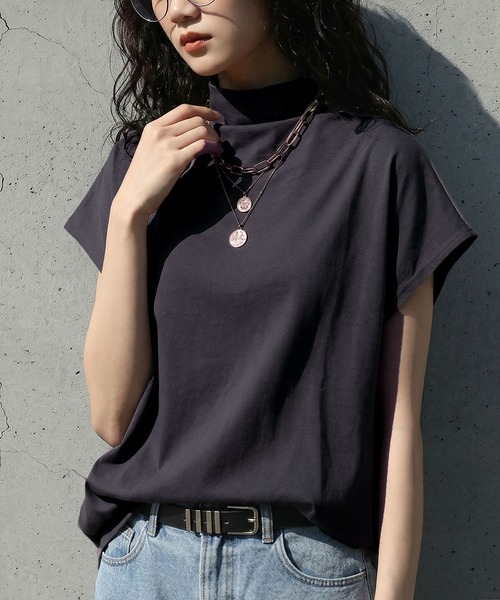 antiqua(アンティカ)の「綿100% 撥水 Tシャツ(Tシャツ/カットソー・レディース・ブラック/ホワイト/ダークグレー・ONESIZE)」の3枚目の写真
