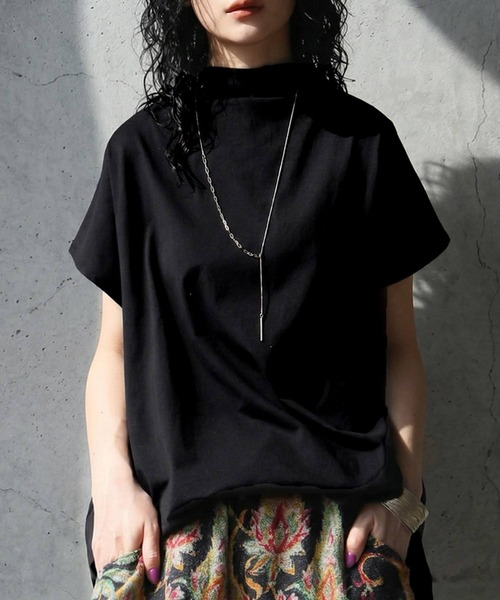 antiqua(アンティカ)の「綿100% 撥水 Tシャツ(Tシャツ/カットソー・レディース・ブラック/ホワイト/ダークグレー・ONESIZE)」の2枚目の写真