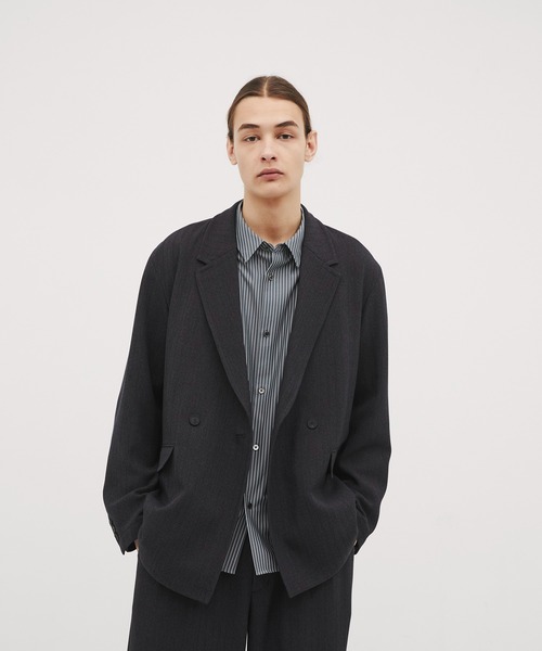 CITY TOKYO（シティトウキョウ）の「【CITY TOKYO/シティートーキョー】Mix herringbone ﾀﾞﾌﾞﾙｼﾞｬｹｯﾄ（テーラードジャケット・メンズ・ブラウン/ダークグレー・2/1）」の2枚目の写真