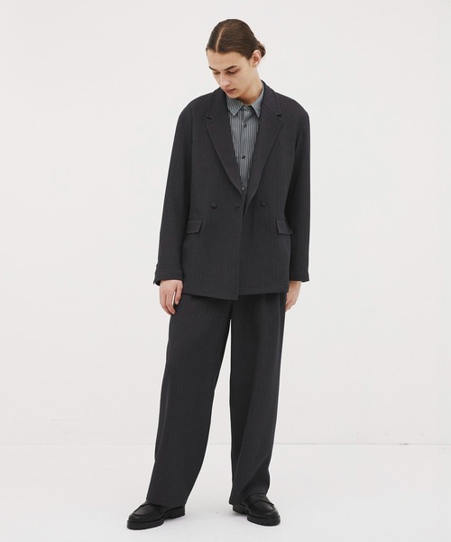 CITY TOKYO（シティトウキョウ）の「【CITY TOKYO/シティートーキョー】Mix herringbone ﾀﾞﾌﾞﾙｼﾞｬｹｯﾄ（テーラードジャケット・メンズ・ブラウン/ダークグレー・2/1）」の3枚目の写真
