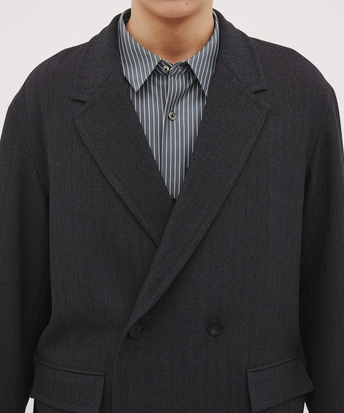 CITY TOKYO（シティトウキョウ）の「【CITY TOKYO/シティートーキョー】Mix herringbone ﾀﾞﾌﾞﾙｼﾞｬｹｯﾄ（テーラードジャケット・メンズ・ブラウン/ダークグレー・2/1）」の7枚目の写真