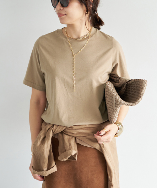 Deuxieme Classe（ドゥーズィエムクラス）の「Mme.CREW Tシャツ（Tシャツ/カットソー・レディース・ライトグレー/ベージュ/ホワイト・FREE）」の3枚目の写真