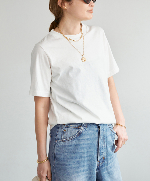 Deuxieme Classe（ドゥーズィエムクラス）の「Mme.CREW Tシャツ（Tシャツ/カットソー・レディース・ライトグレー/ベージュ/ホワイト・FREE）」の11枚目の写真