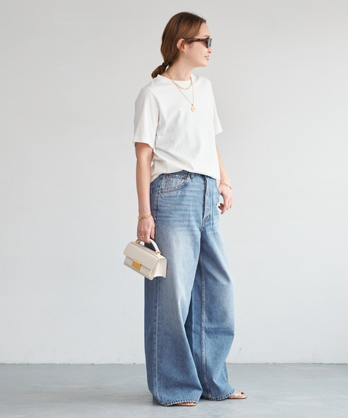 Deuxieme Classe（ドゥーズィエムクラス）の「Mme.CREW Tシャツ（Tシャツ/カットソー・レディース・ライトグレー/ベージュ/ホワイト・FREE）」の12枚目の写真