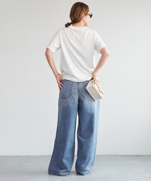 Deuxieme Classe（ドゥーズィエムクラス）の「Mme.CREW Tシャツ（Tシャツ/カットソー・レディース・ライトグレー/ベージュ/ホワイト・FREE）」の13枚目の写真