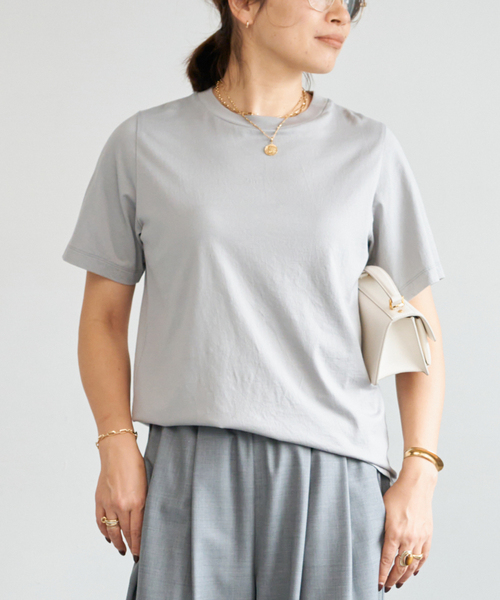 Deuxieme Classe（ドゥーズィエムクラス）の「Mme.CREW Tシャツ（Tシャツ/カットソー・レディース・ライトグレー/ベージュ/ホワイト・FREE）」の14枚目の写真