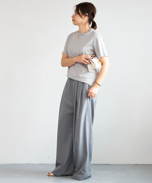 Deuxieme Classe（ドゥーズィエムクラス）の「Mme.CREW Tシャツ（Tシャツ/カットソー・レディース・ライトグレー/ベージュ/ホワイト・FREE）」の17枚目の写真