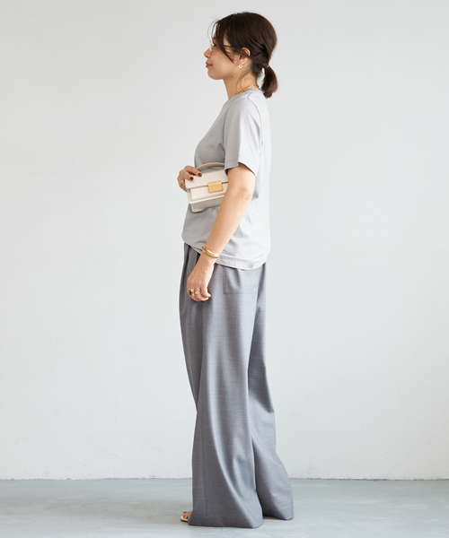 Deuxieme Classe（ドゥーズィエムクラス）の「Mme.CREW Tシャツ（Tシャツ/カットソー・レディース・ライトグレー/ベージュ/ホワイト・FREE）」の18枚目の写真