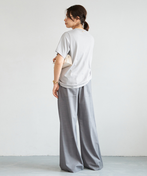 Deuxieme Classe（ドゥーズィエムクラス）の「Mme.CREW Tシャツ（Tシャツ/カットソー・レディース・ライトグレー/ベージュ/ホワイト・FREE）」の19枚目の写真