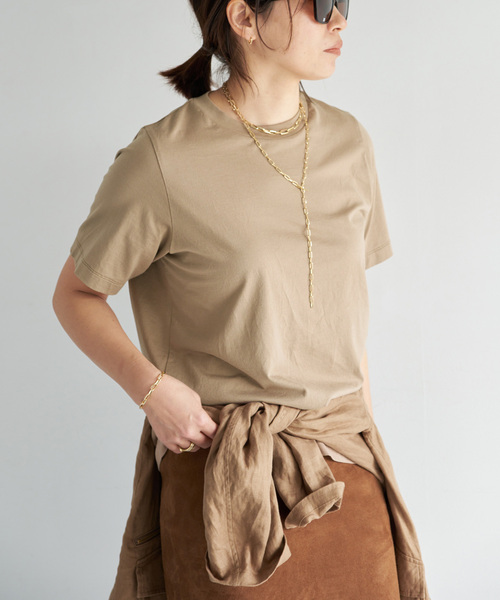 Deuxieme Classe（ドゥーズィエムクラス）の「Mme.CREW Tシャツ（Tシャツ/カットソー・レディース・ライトグレー/ベージュ/ホワイト・FREE）」の21枚目の写真