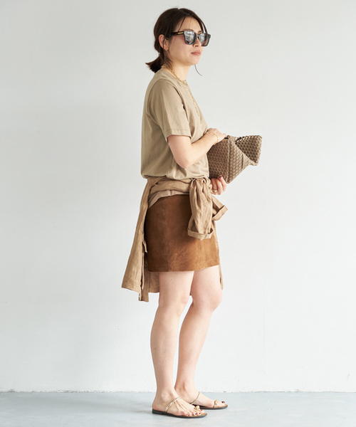 Deuxieme Classe（ドゥーズィエムクラス）の「Mme.CREW Tシャツ（Tシャツ/カットソー・レディース・ライトグレー/ベージュ/ホワイト・FREE）」の22枚目の写真