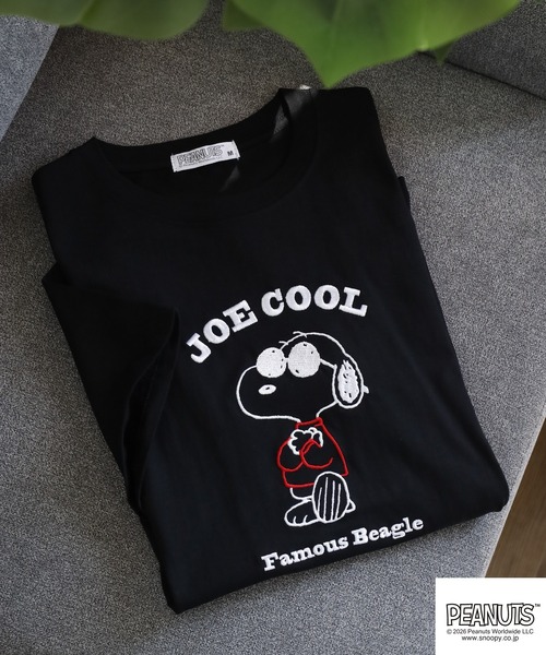PEANUTS(ピーナッツ)の「PEANUTS刺繍Tシャツ 半袖(Tシャツ/カットソー・レディース・ネイビー/オートミール/杢グレー/オフホワイト/ブルーグレー/ブラック・LL/L/M)」の3枚目の写真
