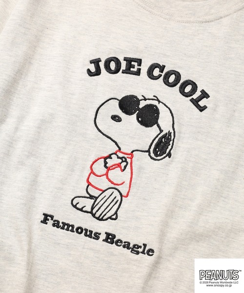 PEANUTS(ピーナッツ)の「PEANUTS刺繍Tシャツ 半袖(Tシャツ/カットソー・レディース・ネイビー/オートミール/杢グレー/オフホワイト/ブルーグレー/ブラック・LL/L/M)」の10枚目の写真