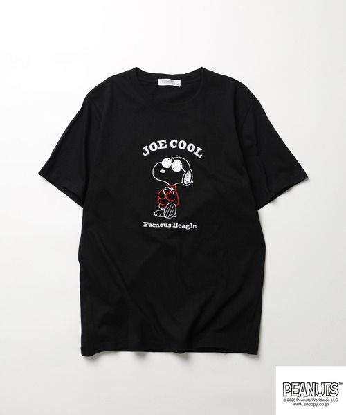PEANUTS(ピーナッツ)の「PEANUTS刺繍Tシャツ 半袖(Tシャツ/カットソー・レディース・ネイビー/オートミール/杢グレー/オフホワイト/ブルーグレー/ブラック・LL/L/M)」の7枚目の写真