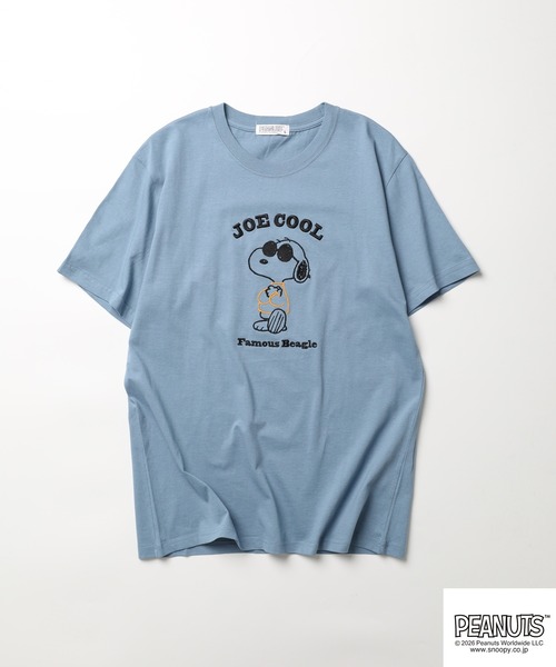 PEANUTS(ピーナッツ)の「PEANUTS刺繍Tシャツ 半袖(Tシャツ/カットソー・レディース・ネイビー/オートミール/杢グレー/オフホワイト/ブルーグレー/ブラック・LL/L/M)」の8枚目の写真