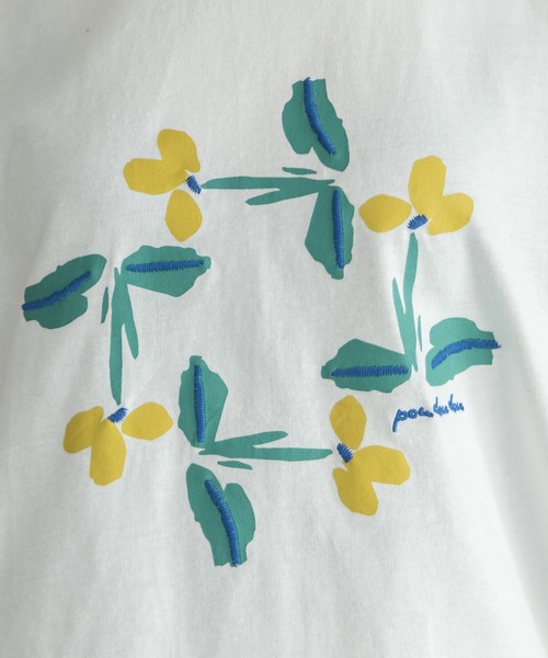 POU DOU DOU(プードゥドゥ)の「サークルすみれプリントドルマントップス(Tシャツ/カットソー・レディース・ダークグレー/オフホワイト・3)」の17枚目の写真