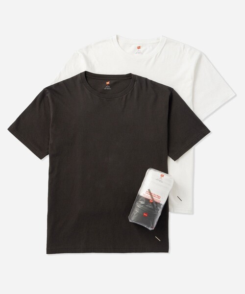 HANES(ヘインズ)の「Hanes x Saturdays NYC Washed Cotton Short Sleeve T-Shirts 2P(Tシャツ/カットソー・メンズ・ブラック/ホワイト・S/M/L)」の7枚目の写真