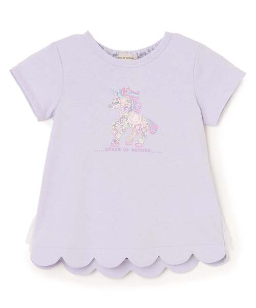 sense of wonder（センスオブワンダー）の「ユニコーンリバティアップリケTシャツ【接触冷感】（Tシャツ/カットソー・キッズ・ラベンダー/ピンク/オフホワイト・120cm/110cm/90cm/80ｃｍ/100cm）」の2枚目の写真