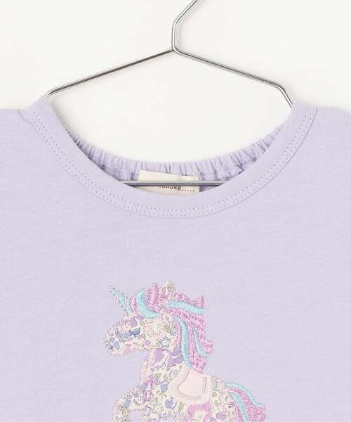 sense of wonder（センスオブワンダー）の「ユニコーンリバティアップリケTシャツ【接触冷感】（Tシャツ/カットソー・キッズ・ラベンダー/ピンク/オフホワイト・120cm/110cm/90cm/80ｃｍ/100cm）」の5枚目の写真