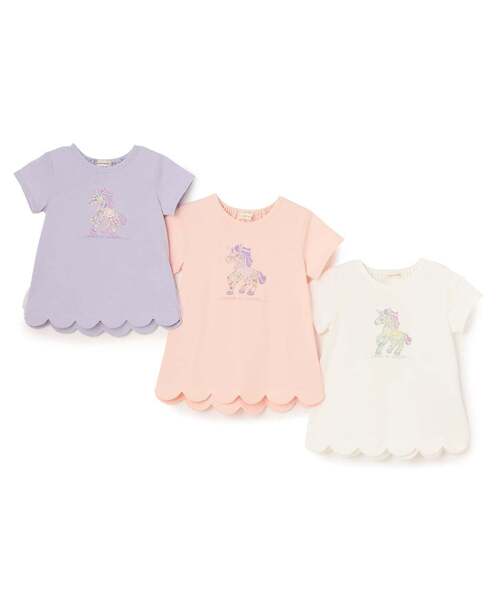 sense of wonder（センスオブワンダー）の「ユニコーンリバティアップリケTシャツ【接触冷感】（Tシャツ/カットソー・キッズ・ラベンダー/ピンク/オフホワイト・120cm/110cm/90cm/80ｃｍ/100cm）」の12枚目の写真